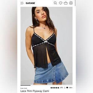 Lace Trim Flyaway Cami